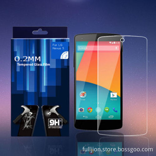 HD 0.2mm 2.5D Curved Edge Round Angle Tempered Glass Screen Protector for LG Nexus 5
